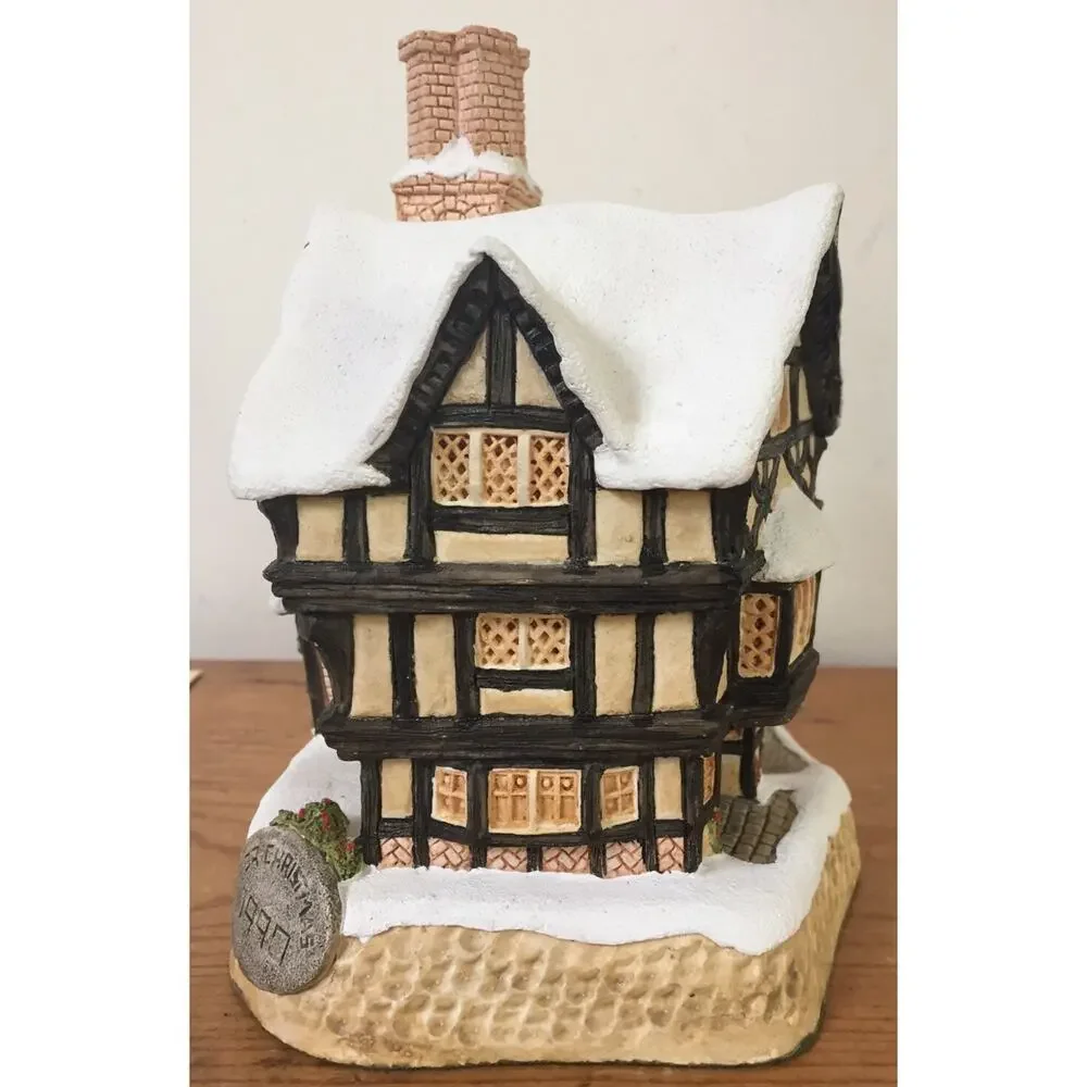 Vtg 1990 David Winter Cottages Mister Fezziwigs Emporium Christmas Box w COA